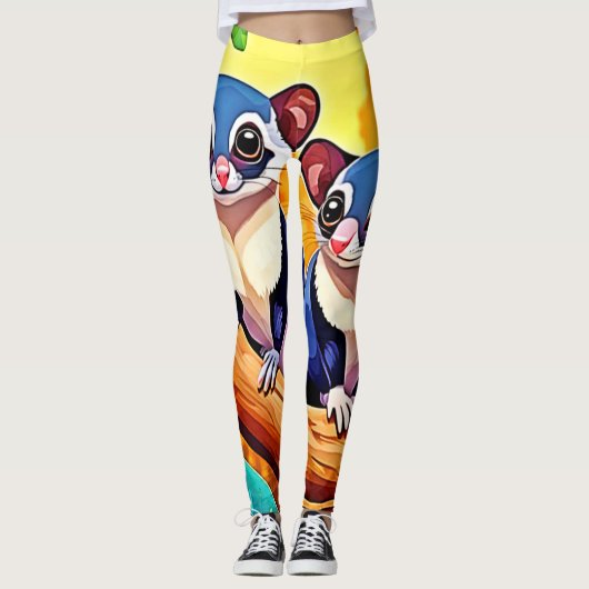 Schattigee suikerzweefvliegtuigen leggings (Voorkant)