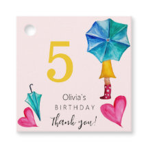 Schattigee SUmbrella Meisje Waterverf Illustratie