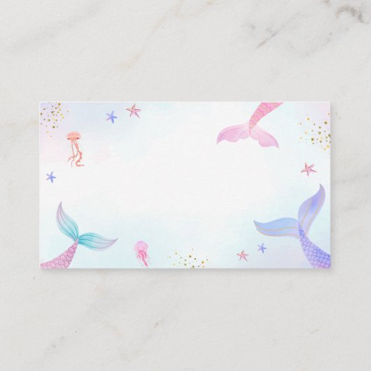 Schattigee Summer Mermaid Tail Luier Raffle Baby s Informatiekaartje (Achterkant)