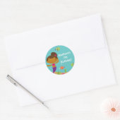 Schattigee Summer Pool Zeemeermin Verjaardag Stick Ronde Sticker (Envelop)