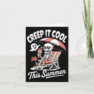 Schattigee Summerween Ghost Funny Beach Halloween Kaart