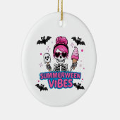 Schattigee Summerween Vibes Skeleton IceCream Summ Keramisch Ornament (Rechts)