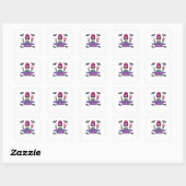 Schattigee Summerween Vibes Skeleton IceCream Summ Vierkante Sticker (Vel)