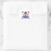 Schattigee Summerween Vibes Skeleton IceCream Summ Vierkante Sticker (Tas)