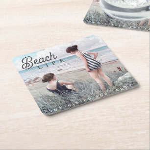 Schattigee Sun-Kissed en Salty Beach Life Kartonnen Onderzetters