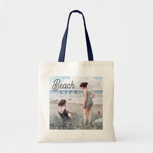 Schattigee Sun-Kissed en Salty Beach Life Tote Bag (Voorkant)
