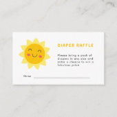 Schattigee Sunshine Baby shower Luier Raffle Kaart (Voorkant)