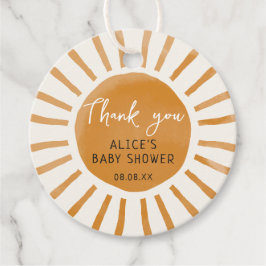 Schattigee Sunshine Boho Baby shower Dank u Bedankjes Labels