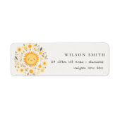 Schattigee Sunshine Boho Sun Baby shower Adres Etiket (Voorkant)