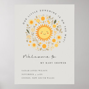 Schattigee Sunshine Boho Sun Baby shower Welkom Poster