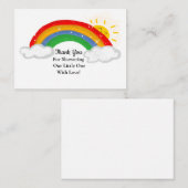Schattigee Sunshine Rainbow Dank u kaart Notitiekaartje (Voorkant / Achterkant)