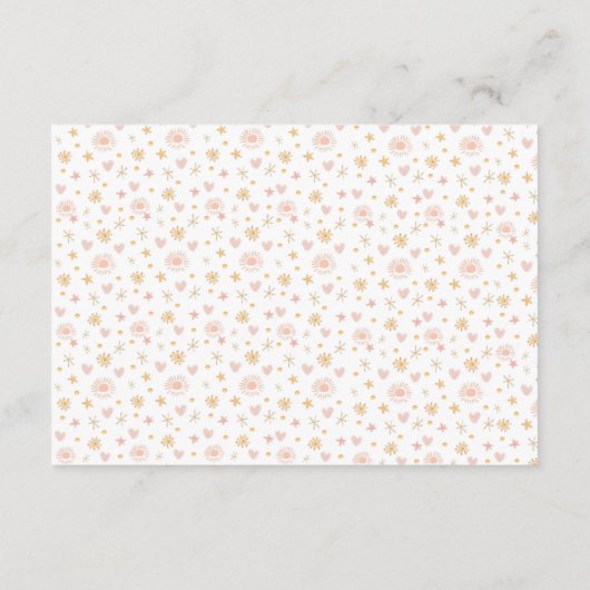 Schattigee Sunshine Theme Luier Raffle Baby shower Informatiekaartje (Achterkant)