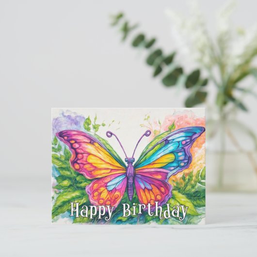 Schattigee super Abstracte vlinderkunst Feestdagenkaart (Staand voorkant)