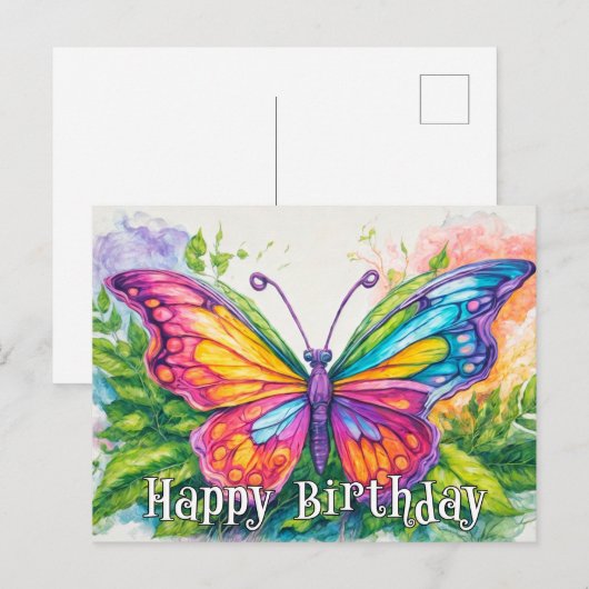 Schattigee super Abstracte vlinderkunst Feestdagenkaart (Voorkant / Achterkant)