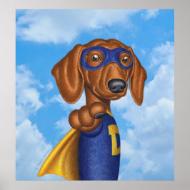 Schattigee superheld Dachshund Poster
