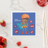 Schattigee Superheld 💥 Kleurrijke Verjaardagsfoto Servet (Insitu)