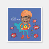 Schattigee Superheld 💥 Kleurrijke Verjaardagsfoto Servet (Voorkant)