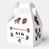 Schattigee superheld voor de reddingsverjaardag bedankdoosjes (Voorkant)