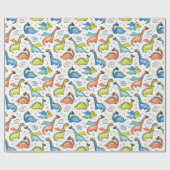 Schattigee superhelden dinosaurussen cadeaupapier (Vlak)