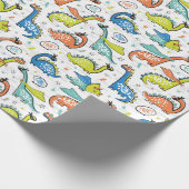 Schattigee superhelden dinosaurussen cadeaupapier (Hoek)