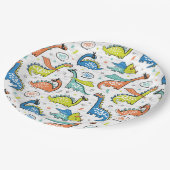 Schattigee superhelden dinosaurussen papieren bordje (Gekanteld)