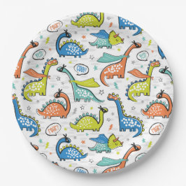 Schattigee superhelden dinosaurussen papieren bordje