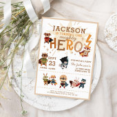 Schattigee Superhero Dieren Kinderen Verjaardag Kaart