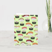 Schattigee Sushi Kinder 1e Verjaardag Dank u Kaart (Achterkant)