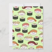 Schattigee Sushi Kinder 1e verjaardagsfeest Kawaii Kaart (Achterkant)
