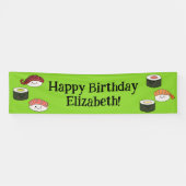Schattigee Sushi Kinder 1e verjaardagsfeest Spandoek (Horizontaal)