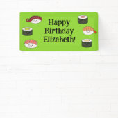 Schattigee Sushi Kinder 1e verjaardagsfeest Spandoek (Insitu)