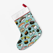 Schattigee Sushi Patroon Grappig Kawaii Food Vakan Kleine Kerstsok (Achterkant (Hangend))