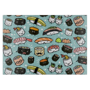 Schattigee sushi-tekens Kawaii Sushi Patterned Snijplank