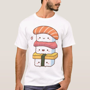 Schattigee Sushi Trio Stack, Kawaii Japans eten T-shirt