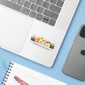 Schattigee sushi vinyl Stickers (Laptop met iPhone)