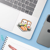 Schattigee sushi vinyl Stickers (Laptop met iPhone)