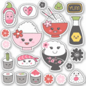 Schattigee sushi vinyl Stickers (Voorkant)