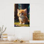 *~* Schattigee Sweet AP68 2:3 Kitten Sinaasappel T Poster (Keuken)