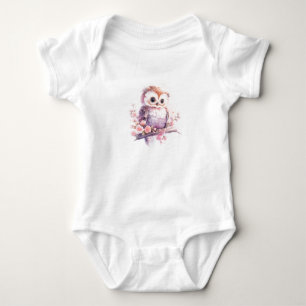 Schattigee Sweet Baby Owl Owlet met bloemen Romper