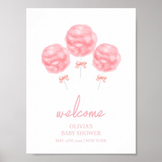 Schattigee Sweet Bow Cotton Snoep Baby shower Welk Poster (Voorkant)