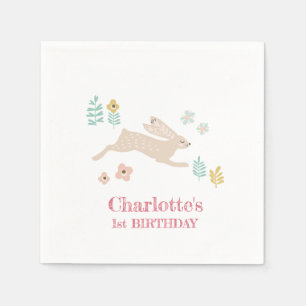 Schattigee Sweet Bunny Rabbit Animal 1e Verjaardag Servet