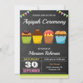 Schattigee Sweet Cupcake Aqeeqah | Aqiqah Ceremony Kaart (Voorkant)