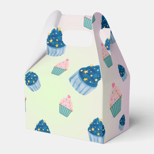 Schattigee Sweet cupcake Sprinkle 2e Verjaardag Gi Bedankdoosjes (Achterkant)