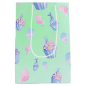 Schattigee Sweet cupcake zeemeermin Happy Birthday Medium Cadeauzakje (Achterkant)