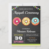 Schattigee Sweet Donut Aqeeqah | Aqiqah Ceremony Kaart (Voorkant)