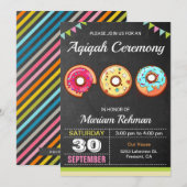 Schattigee Sweet Donut Aqeeqah | Aqiqah Ceremony Kaart (Voorkant / Achterkant)