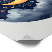 Schattigee Sweet Dreams Moon Stars Clouds Kinderka Poster (Hoek)
