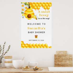 Schattigee Sweet Honey Bee Welkom Baby shower Post Poster