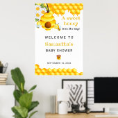 Schattigee Sweet Honey Bee Welkom Baby shower Post Poster (Thuiskantoor)