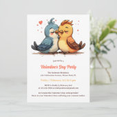 Schattigee Sweet Lovebirds Valentijnsdag Party Kaart (Staand voorkant)